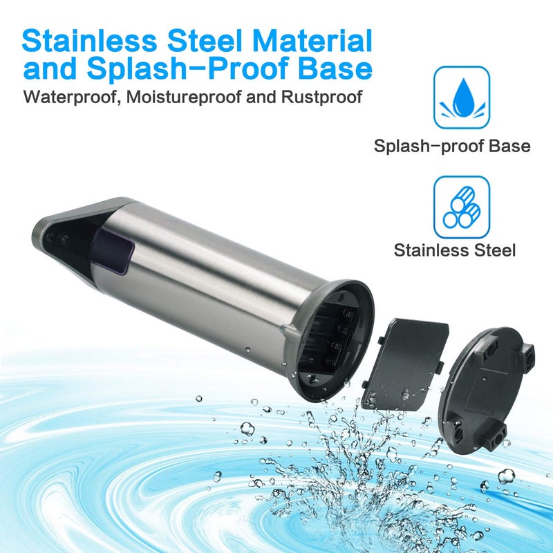 slicillo Infrared Automatic Soap Dispenser Soap Sensor Dispenser, Stainless Steel Touchless Soap Dispenser with Waterproof Base for Bathroom Kitchen Hotel - Image 3